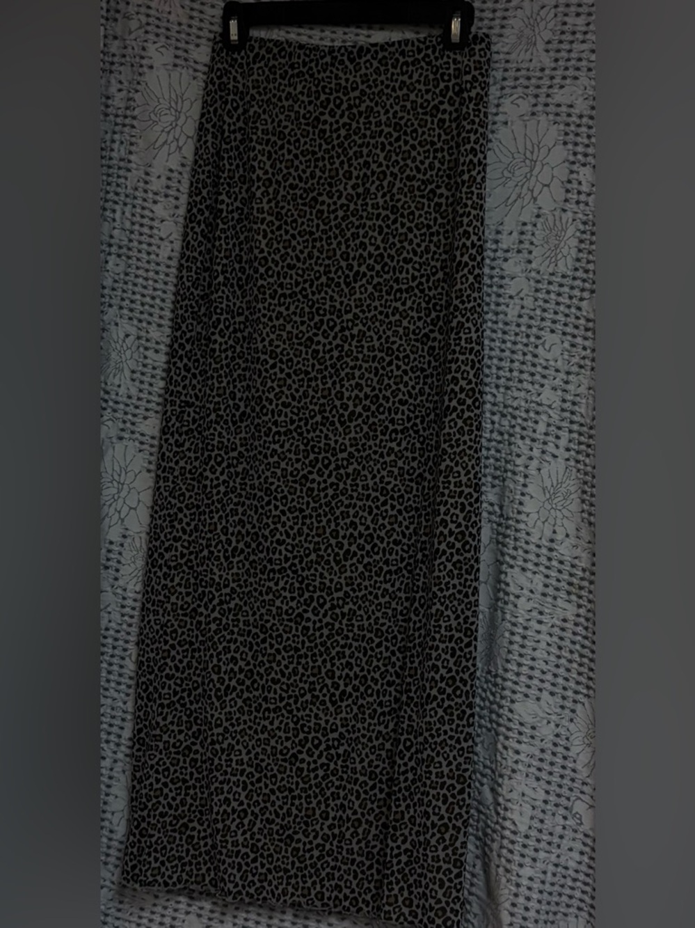 BP Size M Black and Gray Leopard Print Maxi Skirt with a slit